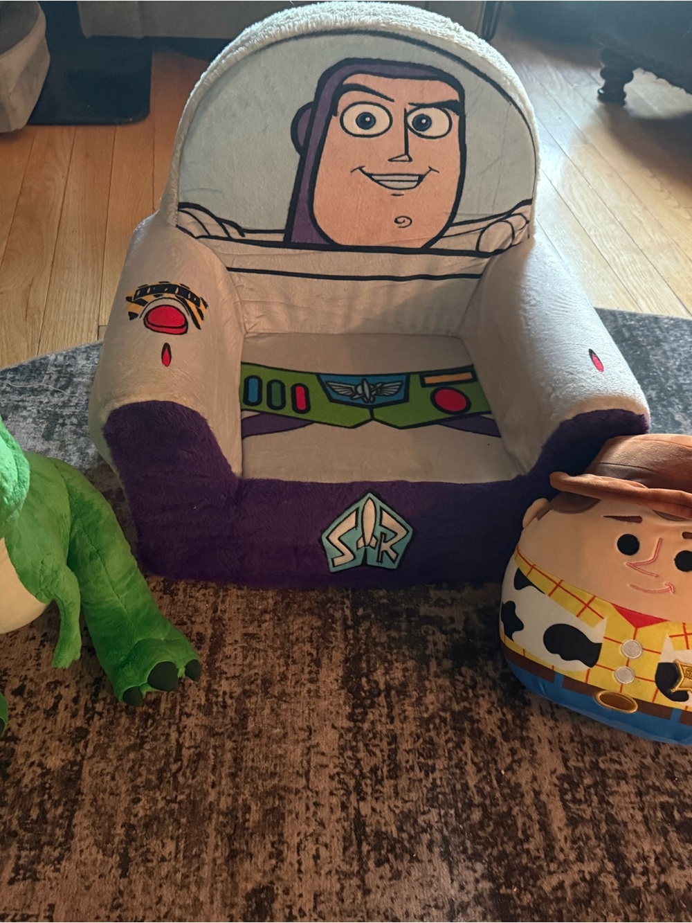 Disney Buzz Lightyear Plush Kids Armchair - Purple, White, Green